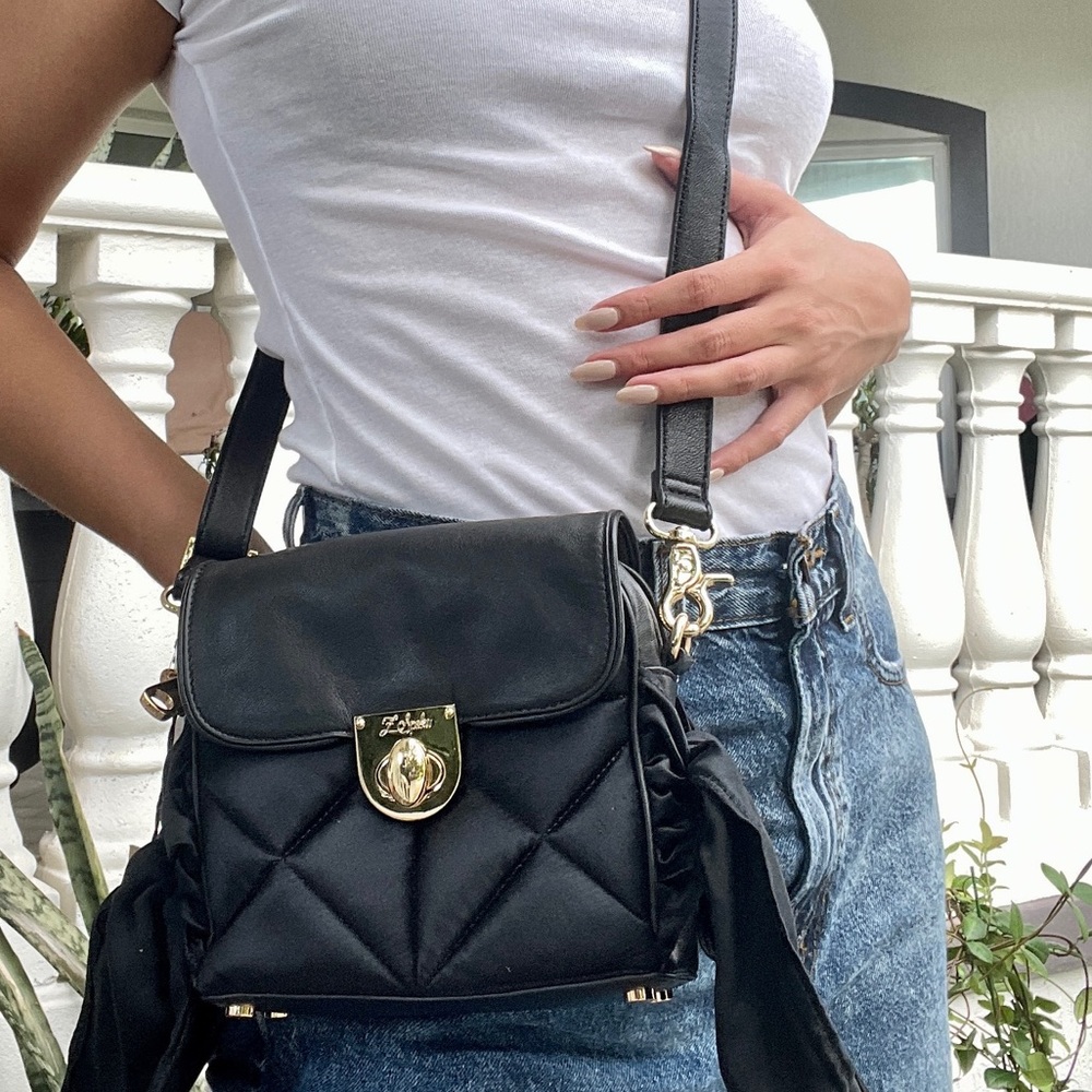 NWT Zac Posen Quilted Satin Bow Crossbody